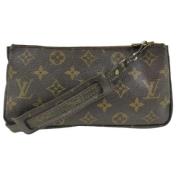 Louis Vuitton Vintage Förägda Läder Monogram Väskor Brown, Dam