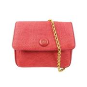 Chanel Vintage Vintage Läder Cross Body Väska Red, Dam