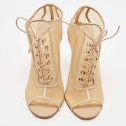 Christian Louboutin Pre-owned Pre-owned Canvas stvlar Beige, Dam