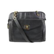 Chanel Vintage Italiensk Axelväska, Begagnad Black, Dam