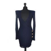 Balmain Pre-owned Pre-owned Tyg klnningar Blue, Dam