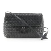 Bottega Veneta Vintage Svart Tyg Axelväska Black, Dam