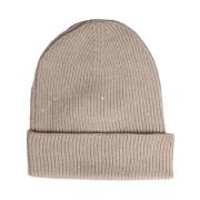 Le Tricot Perugia Ullhatt med paljetter Beige, Dam