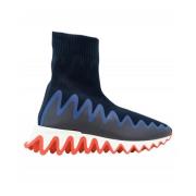 Christian Louboutin Stiliga Slip-On Sock Sneakers Blue, Dam