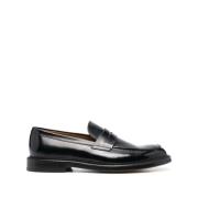 Doucal's Klassiska svarta Horse Penny Loafers Black, Herr