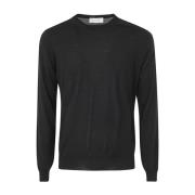 Filippo De Laurentiis Svart Merino Crew Neck Sweater Black, Herr