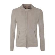 Giorgio Brato Suede Biker Jacket Gray, Herr