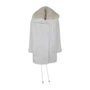 Courrèges Vit Tech Twill Parka Kappa White, Dam