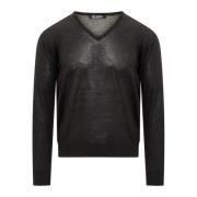 Raf Simons V-neck Knitwear Black, Herr