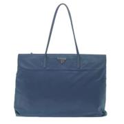 Prada Vintage Pre-owned Canvas totevskor Blue, Dam