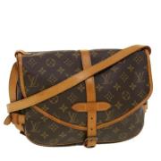 Louis Vuitton Vintage Förhandsägd Brun Canvas Saumur Väska Brown, Dam