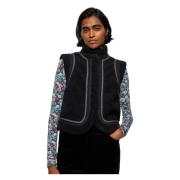 Antik Batik Saly Ärmlös Gilet Black, Dam