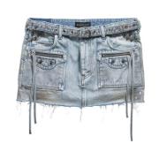 Balenciaga Cagole Denim Mini Skirt Blue, Dam