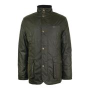 Barbour Elegant Compton Vaxjacka i Olive Green, Herr