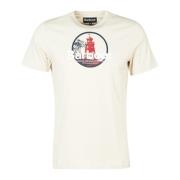 Barbour Graphic-Print T-Shirt Rainy Day Beige, Herr