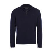 Barbour Mjuk lammsullströja med funnel neck Blue, Herr