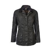 Barbour Beadnell Wax Jacket Green, Dam