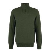 Barbour Essential Lambswool Half Zip Turtleneck Green, Herr