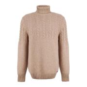 Barbour Stickad Duffletröja med Tjock Turtleneck Beige, Herr