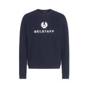 Belstaff Mörk Ink Signature Crewneck Sweatshirt Blue, Herr