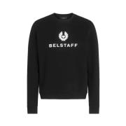 Belstaff Signature Crewneck Sweatshirt i Svart Black, Herr