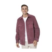 Belstaff Burgundy Corduroy Skjorta Red, Herr