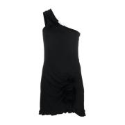 Blumarine Blomsterapplikation Asymmetrisk Miniklänning Black, Dam