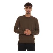 Boss Slim Fit Merino Ullpullover Green, Herr