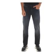 Boss Slim Fit Stone Washed Denim Jeans Blue, Herr