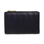 Bottega Veneta Marinblå Intreccio Bifold Plånbok Blue, Dam