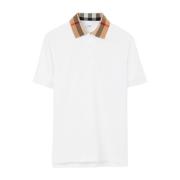 Burberry Vintage Check Polo Shirt White, Herr