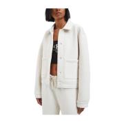 Calvin Klein Dam Broderad Blazer med Knappstängning Beige, Dam