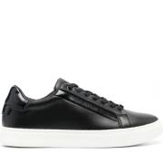 Calvin Klein Svarta Lädersneakers för Kvinnor Black, Dam