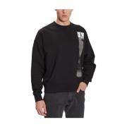 Calvin Klein Modern Brushstroke Crew Neck Sweater Black, Herr