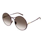 Chloé Chic Metal Frame Sun Donna Sunglasses Brown, Unisex