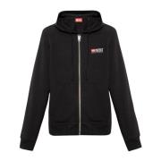 Diesel S-Ginn-Hood-Zip-Div hoodie Black, Herr