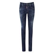 Dsquared2 24/7 Mörkblå Skinny Jeans med Slitage och Tvättad Effekt Blu...