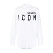 Dsquared2 Skjorta med tryckt logotyp White, Herr