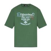 Dsquared2 Tryckt T-shirt Green, Herr