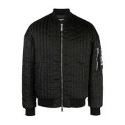 Dsquared2 Svart Logo-Patch Bomberjacka Black, Herr