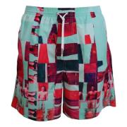 Dsquared2 Tryckta strandshorts för män Multicolor, Herr