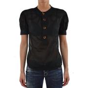 Dsquared2 Svart Knäppt Blus för Kvinnor Black, Dam