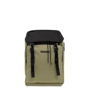 Dsquared2 Nylon Dragsko Ryggsäck med Lock och Dragkedjefickor Green, U...