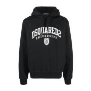 Dsquared2 Svarta Cool Fit Hoodie Sweaters Black, Herr