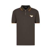 Emporio Armani Klassisk Polo Tröja för Män Brown, Herr