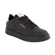 Emporio Armani Svarta Lädersneakers Black, Herr