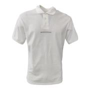 Emporio Armani Kortärmad bomullspolo med präglad logotyp - XXL White, ...