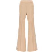 Fendi Högmidjade Logo-Tape Flarede Track Pants Beige, Dam