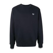 Fred Perry Marinblå Crewneck Tröja Blue, Herr