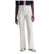 Gant Högmidjade Flare Jeans i Ecru White, Dam